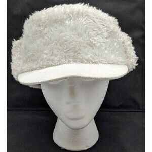 Mad Bomber Superior Yukon Winter Hat White Faux Fur Ear Flaps Flat Top Size M